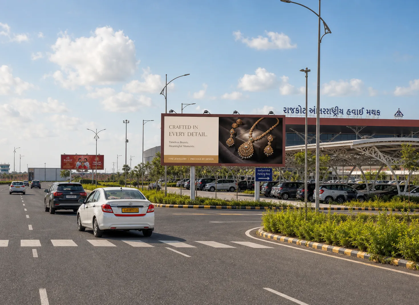 Static media board placement at Rajkot Airport
